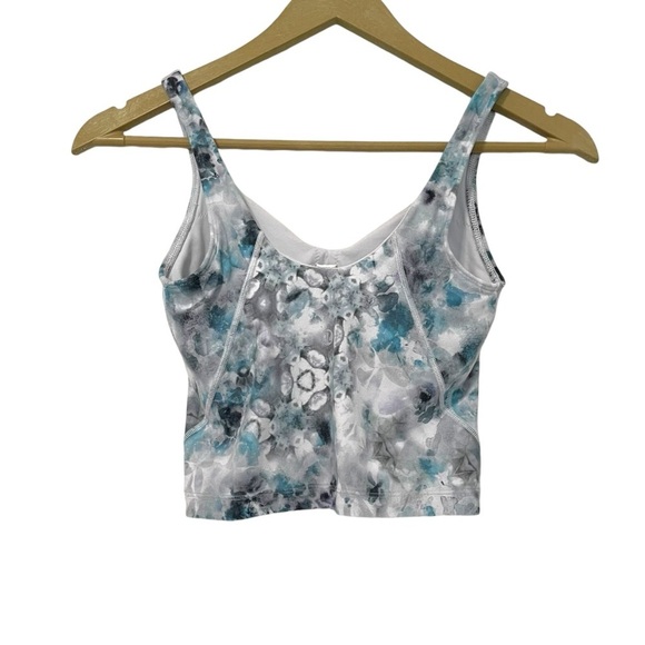 Lululemon Align Blue Gray Kaleidofloral Tank Top Size 2 Athletic Yoga Running - Picture 2 of 5